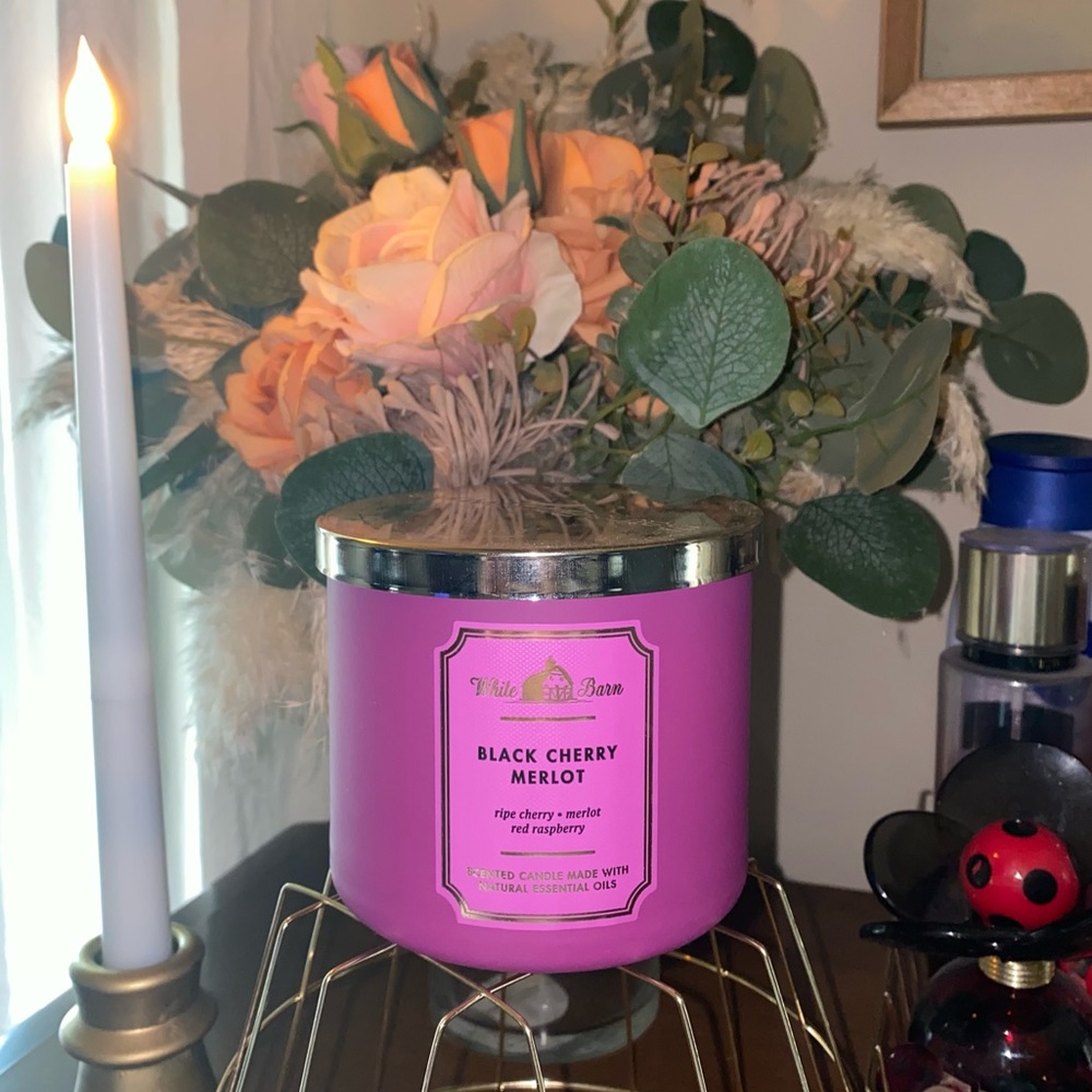 BBW Black Cherry Merlot 3 Wick Candle